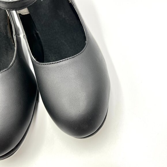 Capezio Women's # 657 Manhattan Xtreme Black Leather Tap Dance Shoes Heels 11 - Picture 4 of 14